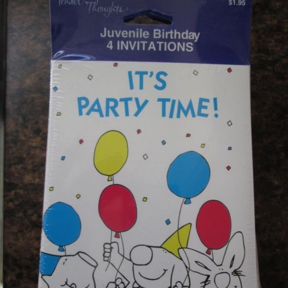 Set of 48 Invitations - Carton Characters